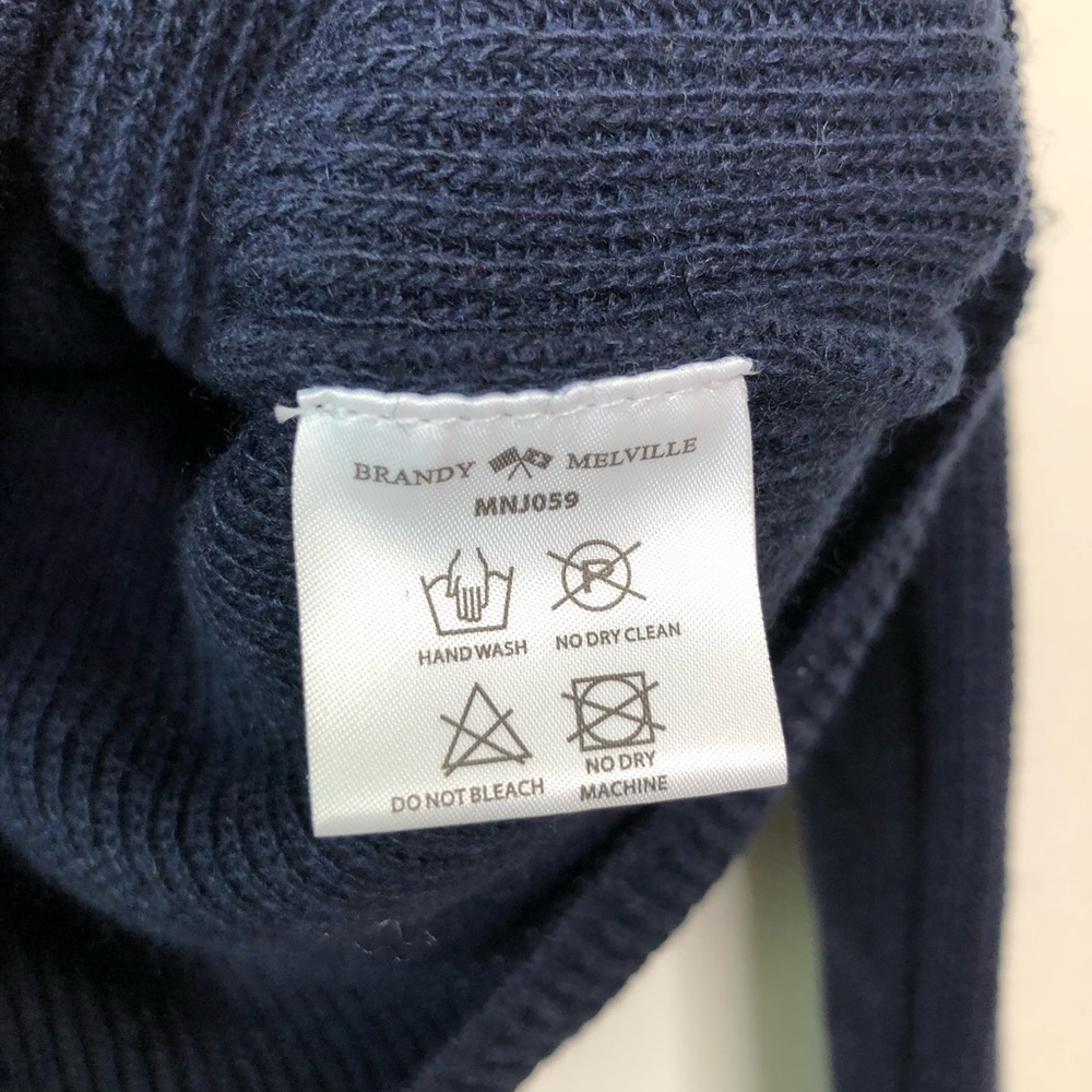 Brandy Melville Quarter Zip Mock Neck Blue Sweater - Picture 6 of 7